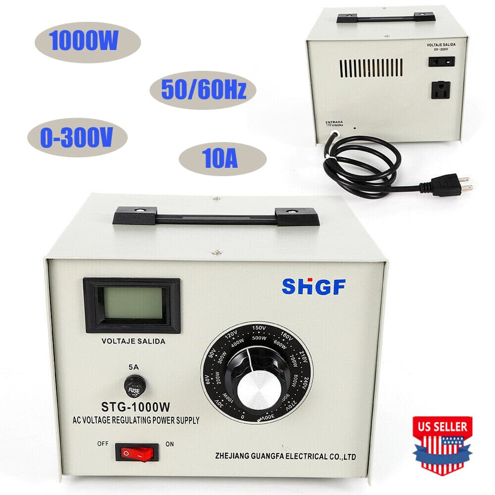 Variac Auto Transformer AC Variable Voltage Regulator Metered 1000W 0-300V USA 2