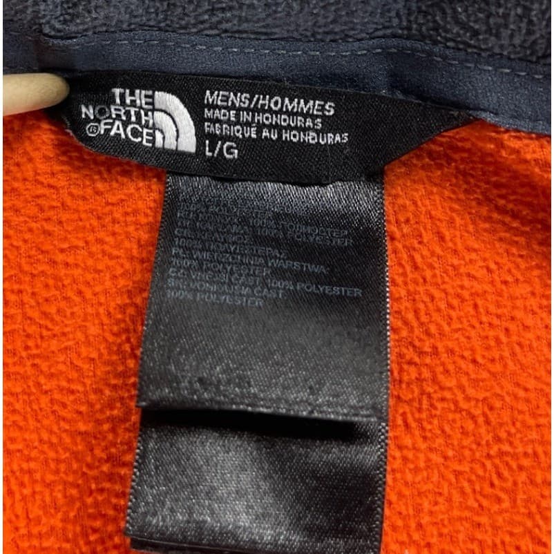 The North Face Mens Fleece Pullover 1/4 Zip Orange Gray L/G Large Jacket (Flaw) 5