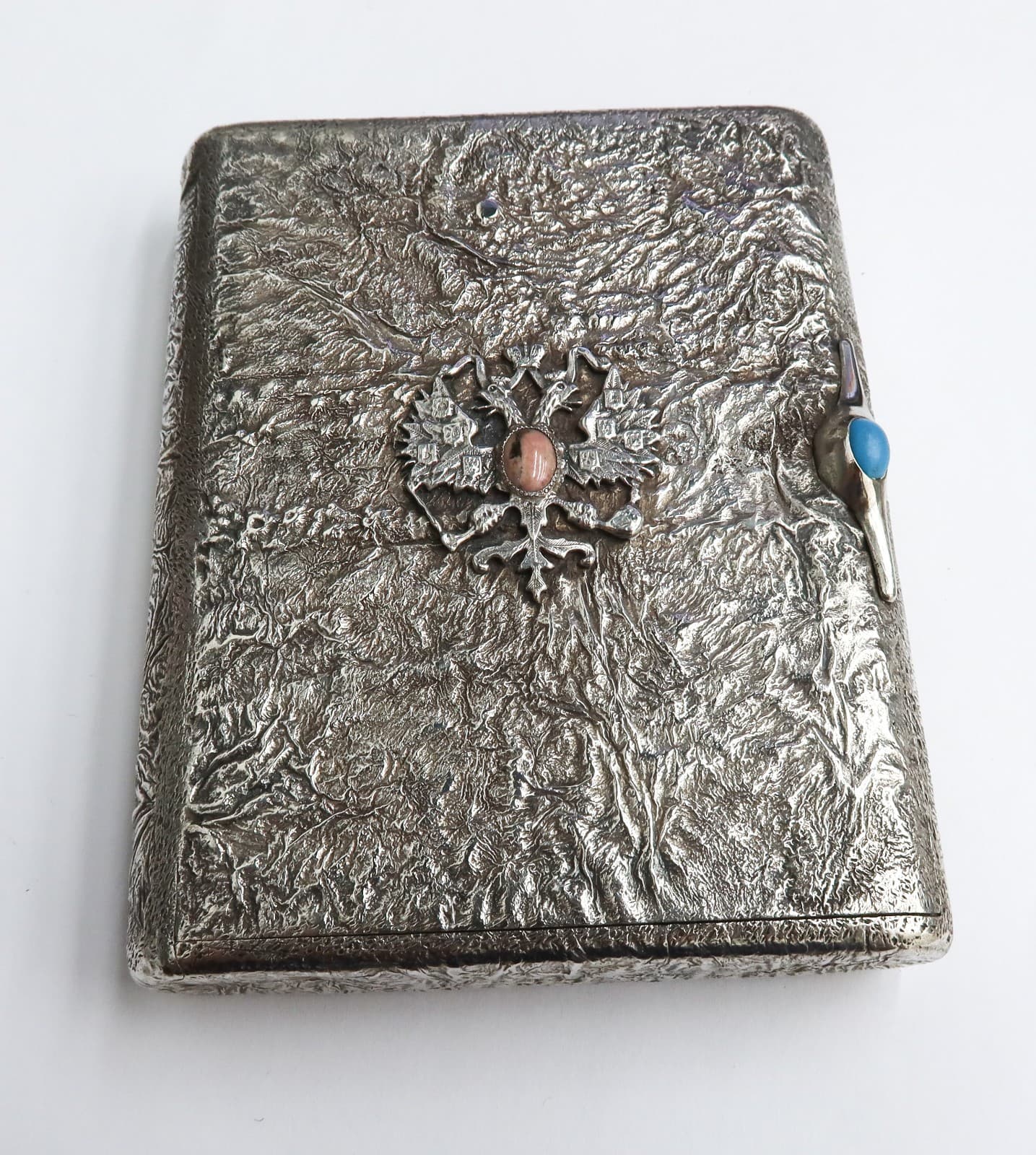 Izhevsk Factory Russian Silver Samorodok  875 Silver Cigarette Case circa 1930 4