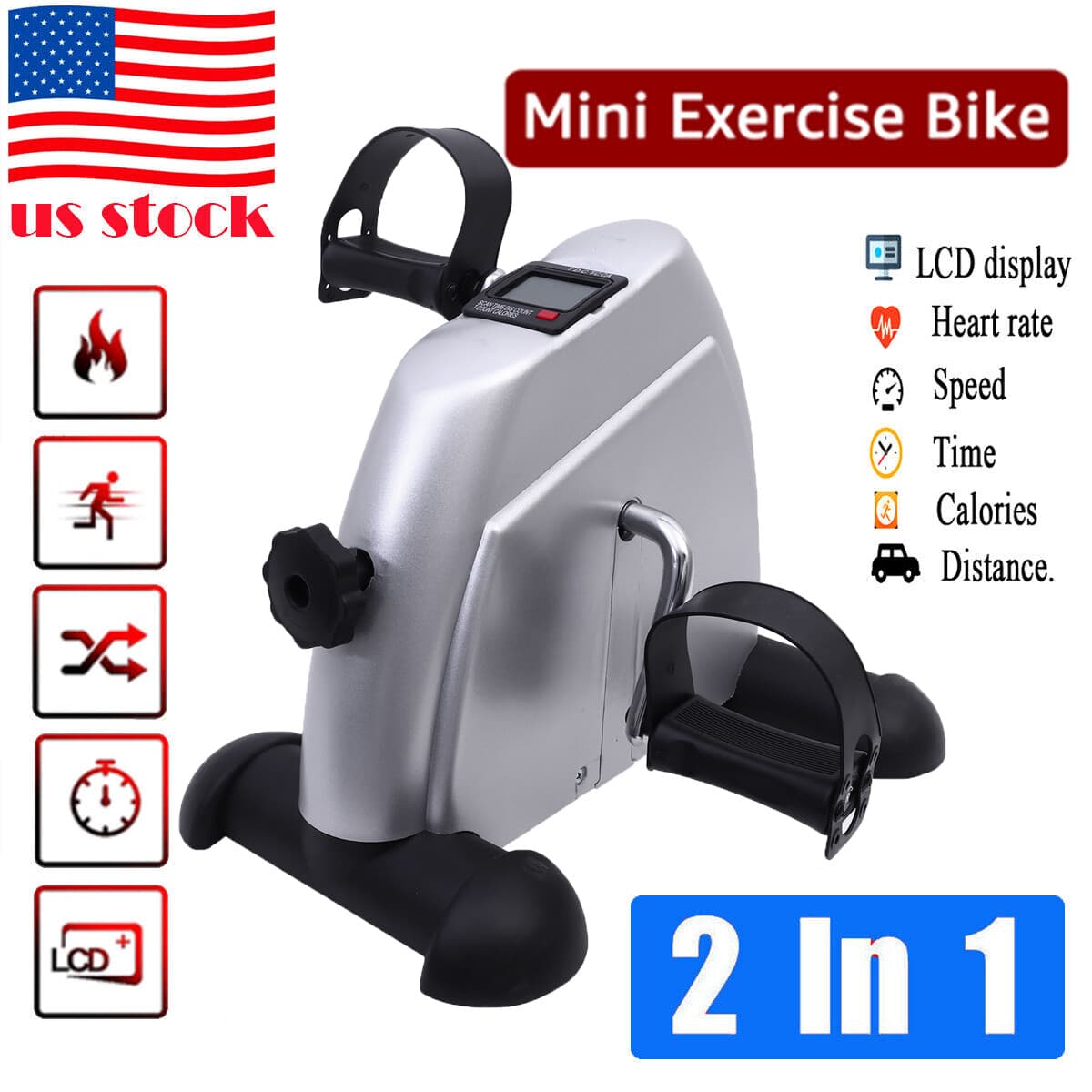Portable Mini Cycle Bike Foot Pedal Exercise Machine Arm Leg Recovery Peddle NEW 2