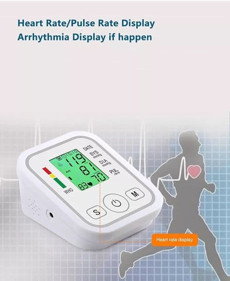 Digital Automatic Blood Pressure Monitor Upper Arm BP Machine Heart Rate USA 5