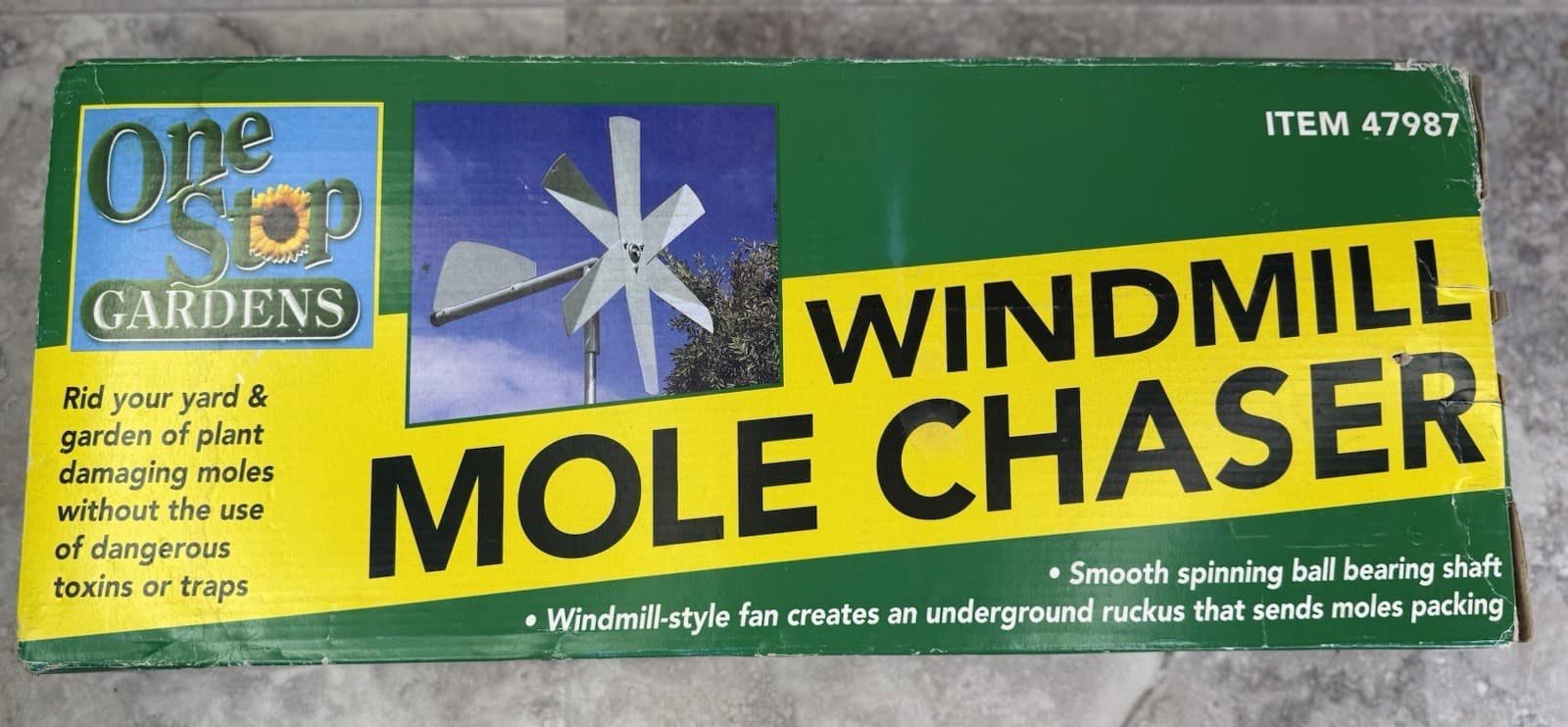 Windmill Mole Chaser Pest Repeller Yard Garden Humane Non Toxic Wind Powered NEW 5