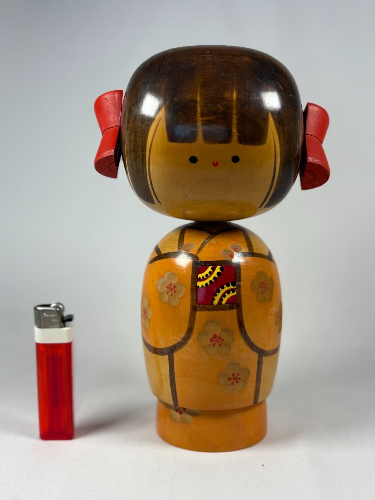 Vintage Japanese Creative Kokeshi Doll Kimono Girl 23cm Wooden Art k100 3