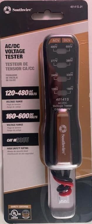 Southwire 40140S AC/DC Voltage Tester 120-480 AC Volts 160-600 DC Volts