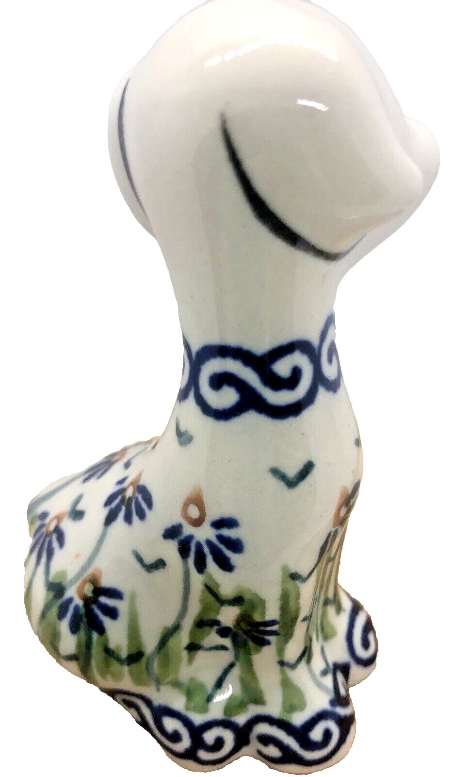 Polish Pottery Puppy Figurine Statue 3.5” H 2" W 2” L  RC15 Addie Jo 2