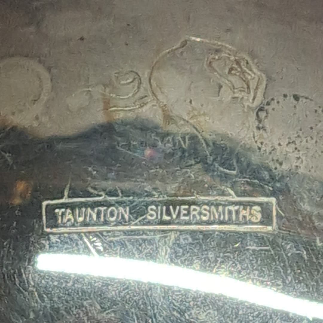 VTG Taunton Silversmiths Silver Plated Footed  Creamer With Lid, Lion Mark 6