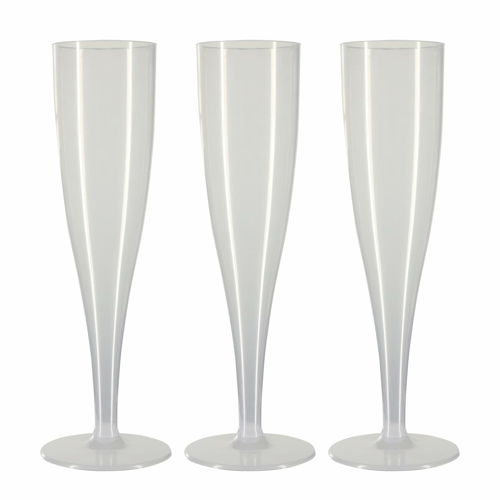 10 x Colourless Prosecco Flutes 175ml Champagne Glasses Biodegradable Plastic Pa