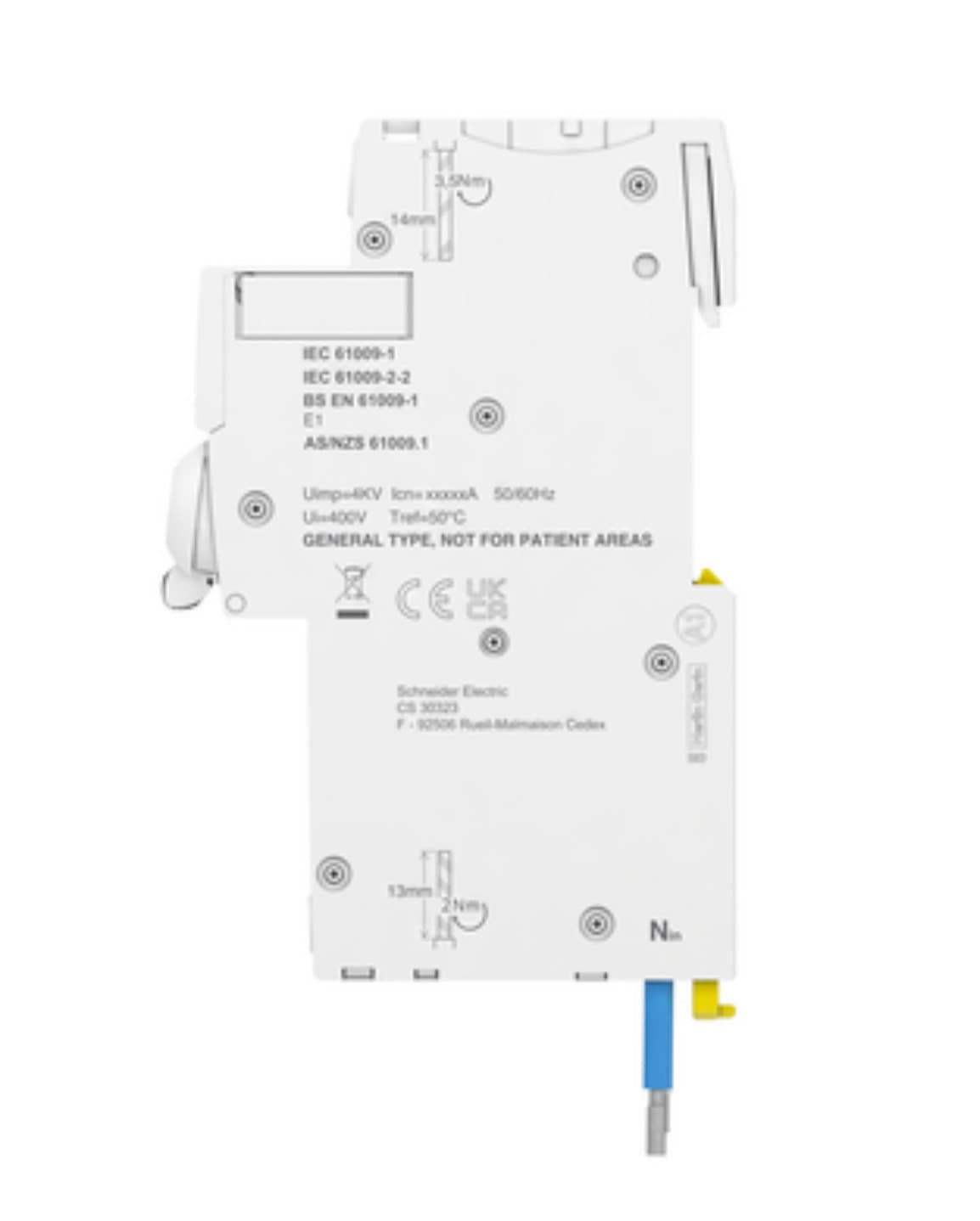 Schneider Electric - RCBO 32A 10kA 1PPNS Acti9 iC60H 30mA 230V / A9D11832 2