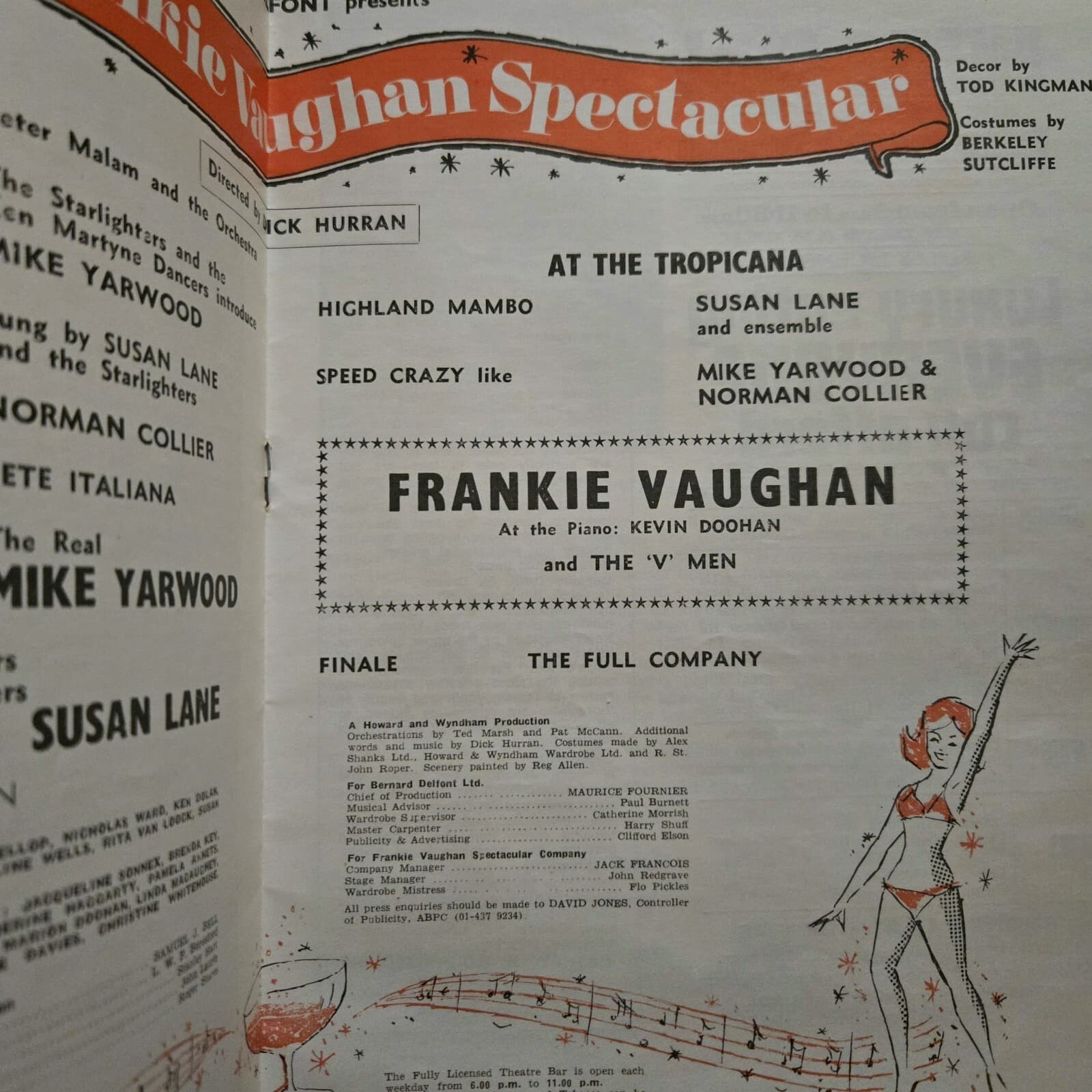 1969 The Frankie Vaughan Spectacular Pavillion Theatre Bournemouth Rare Program 3