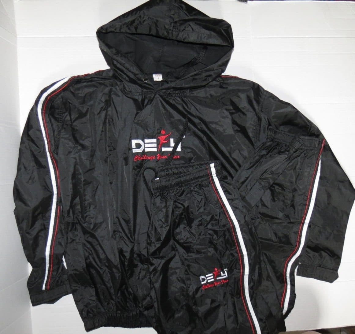 c7* Heavy Duty Sauna Sweat Suit Gym Fitness Weight Loss Anti-Rip Suit Large 2