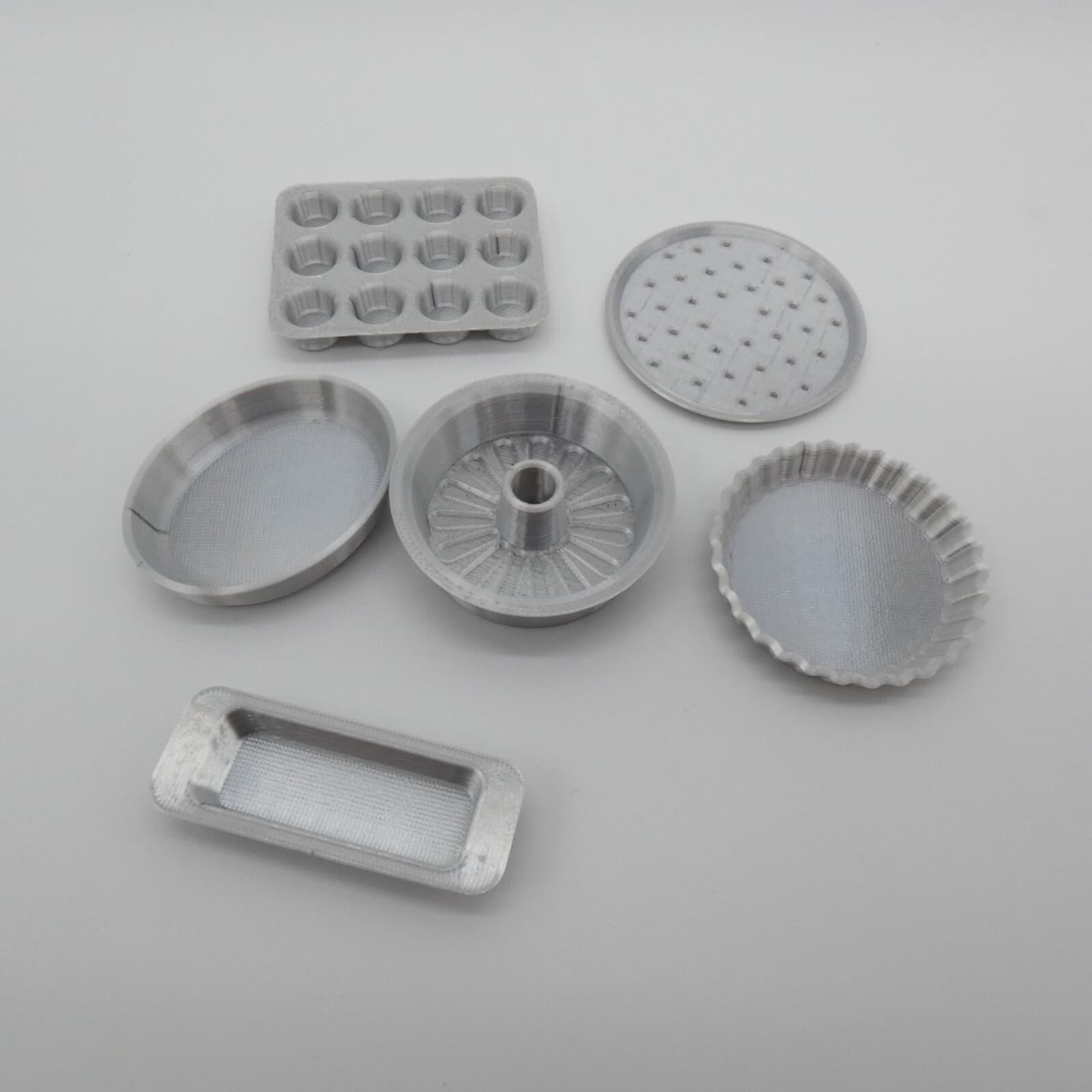 1/6 Scale Doll Furniture Set of Baking Pans Steel Tone Integrity Barbie Diorama 4