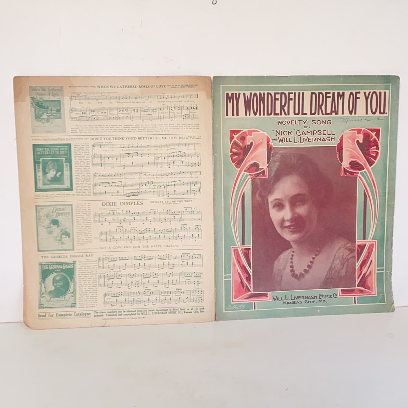 Antique 1918 My Wonderful Dream Of You Sheet Music 5