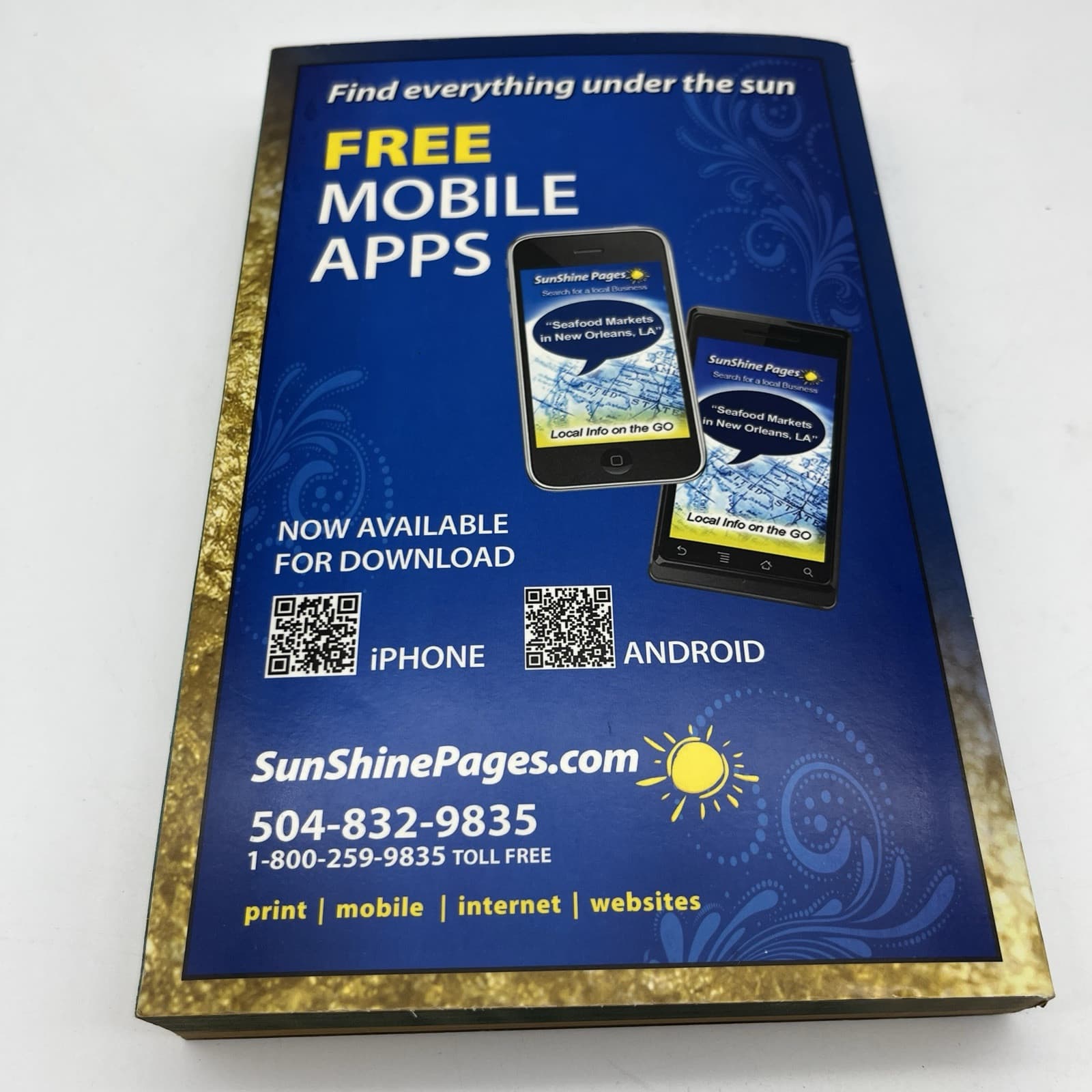 2011-2012 New Orleans Telephone Directory Uptown Sunshine Pages 9x6x1" 6