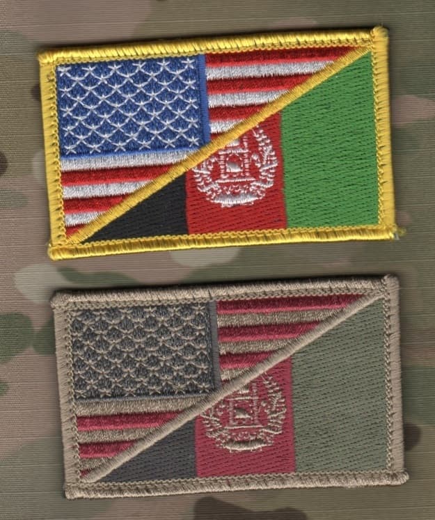 AFGHAN NATIONAL ARMY ANA COMMANDO APU vêlkrö SUBDUED JOINT US/AFGHANISTAN FLAG 3
