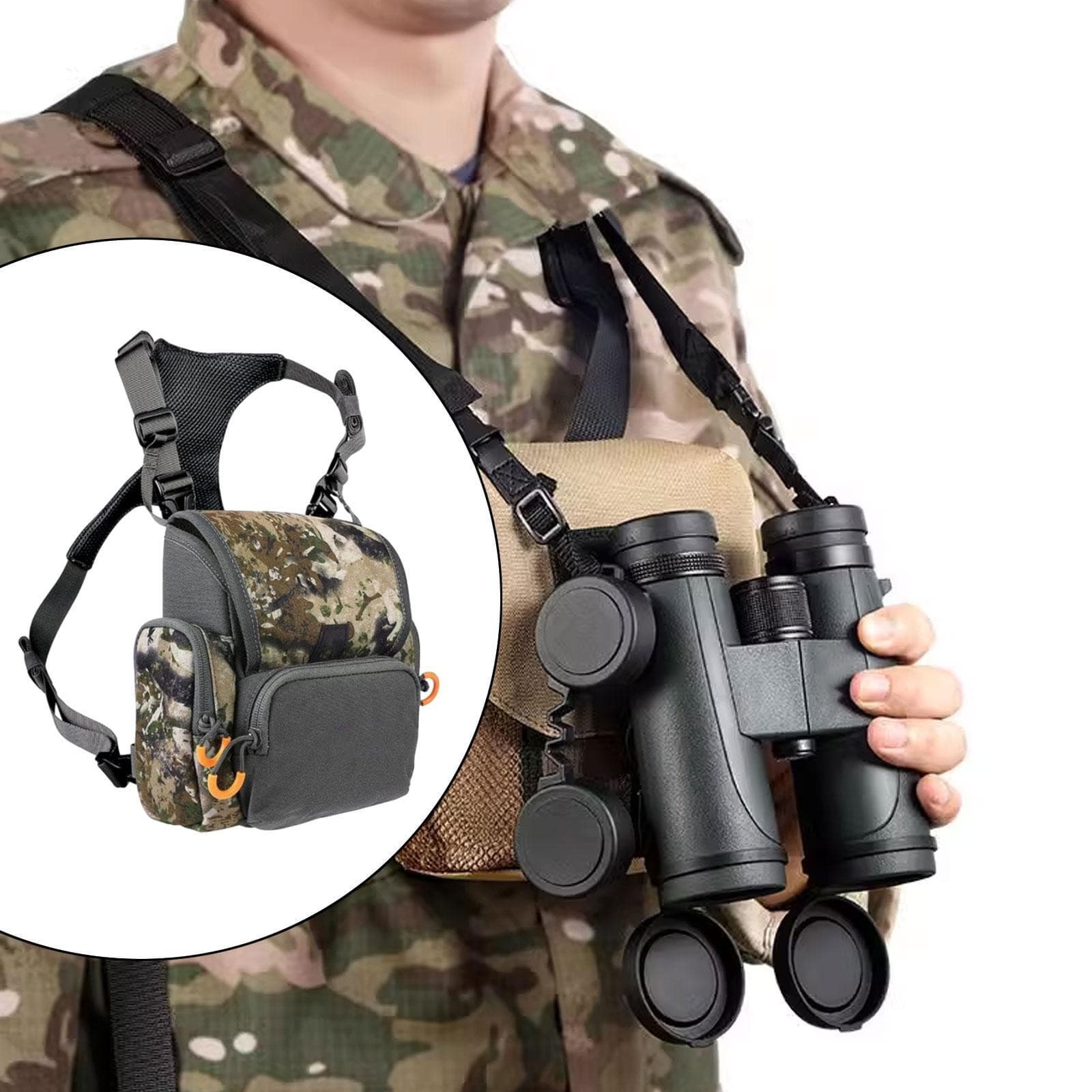 Binocular Harness Chest Pack Practical Multipurpose with Rain Cover Bino Bag 5