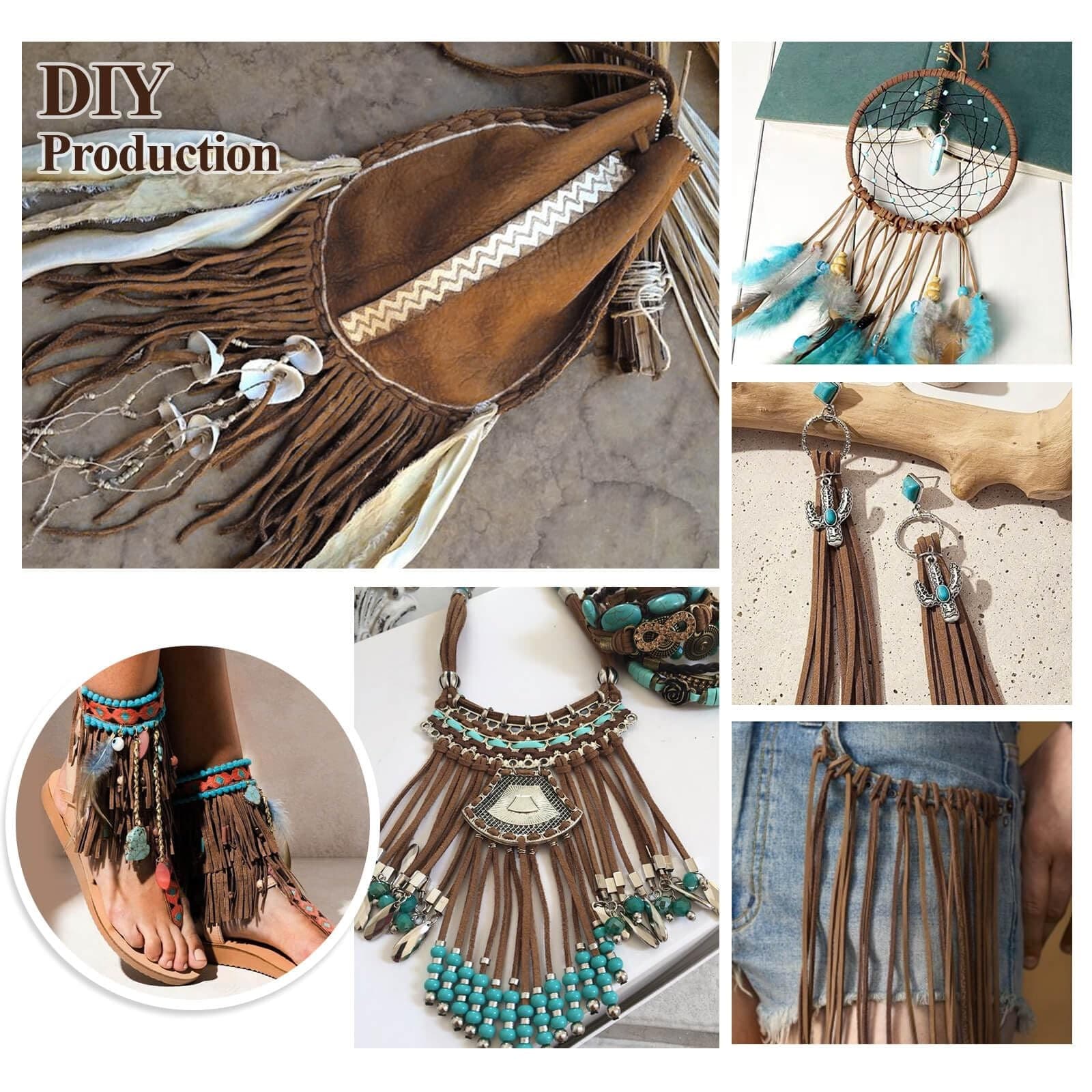 Flat Leather String Cord, Suede Ribbon for Jewelry Making, Leather Twine for 5