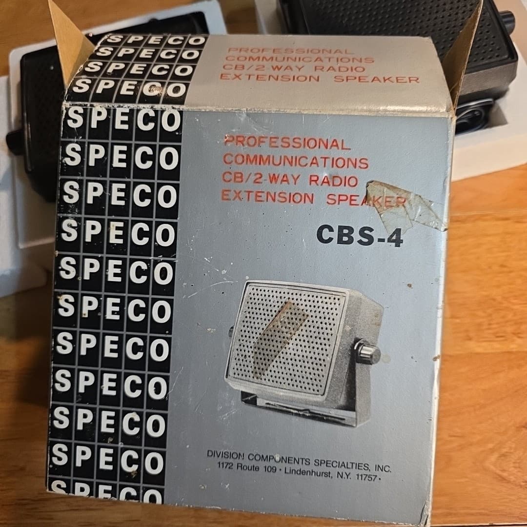 2 Speco CBS-4 External CB /Ham Radio Extension Speaker UNUSED 5