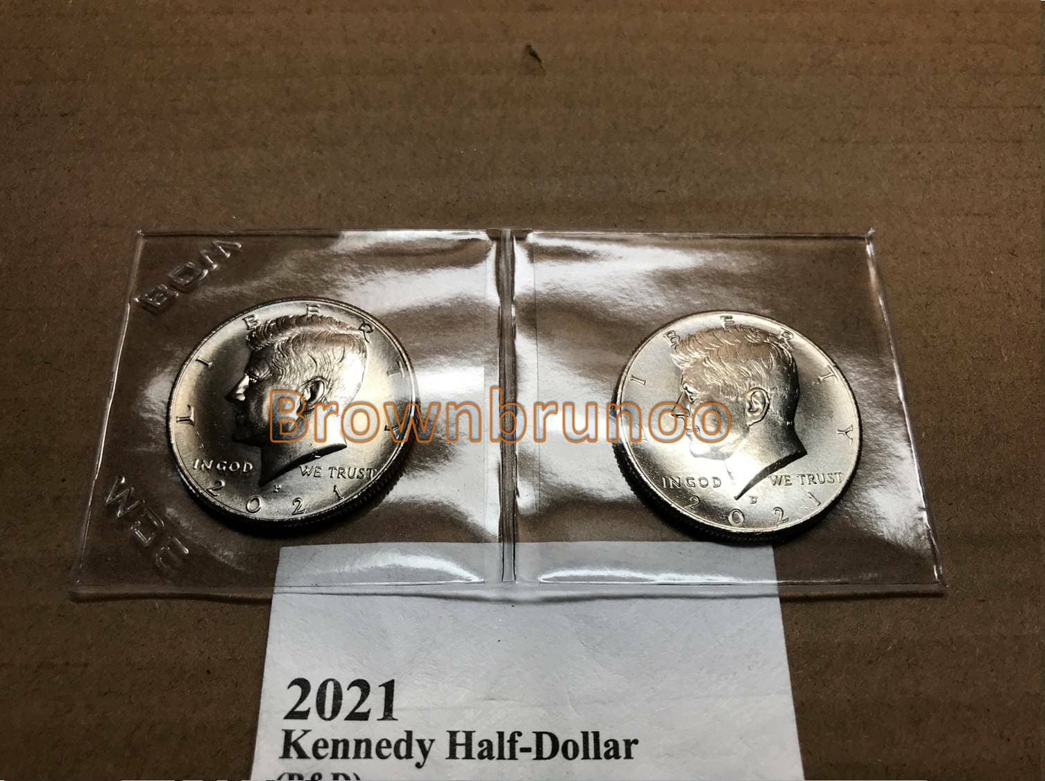 2021 P & D Kennedy Half Dollar Uncirculated 2 Coins Philadelphia & Denver 50c 4