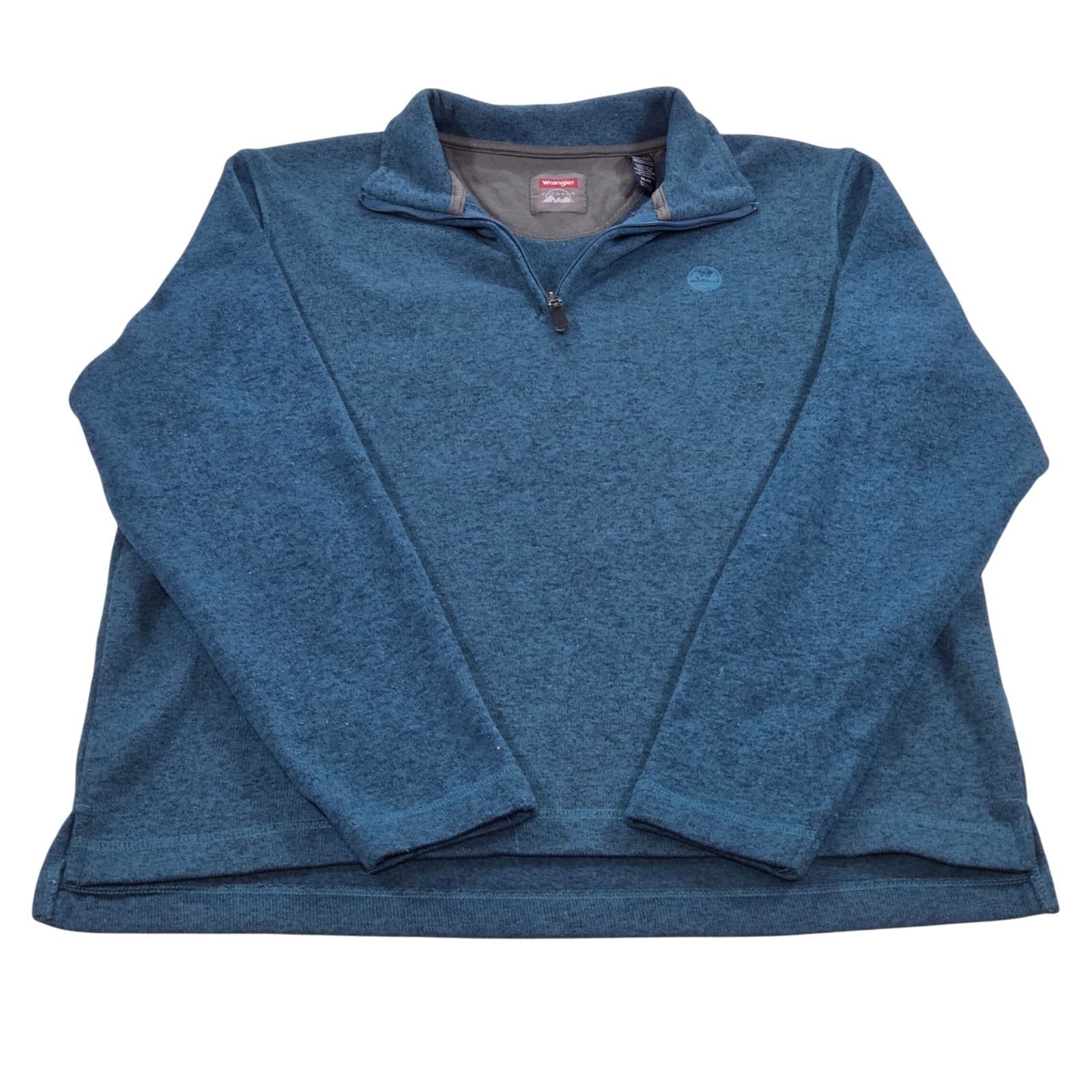 Wrangler Outdoor Mens Quarter Zip Pullover Fleece Jacket Teal Blue M