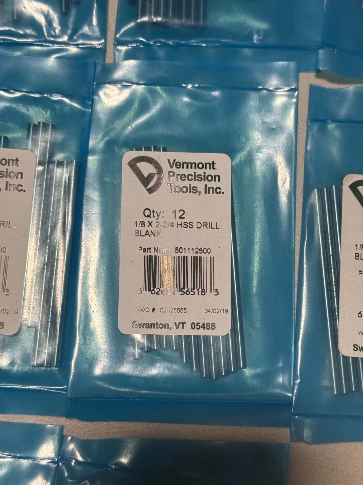 Vermont Precision 1/8 Drill Blanks 501112500 120pc lot 2
