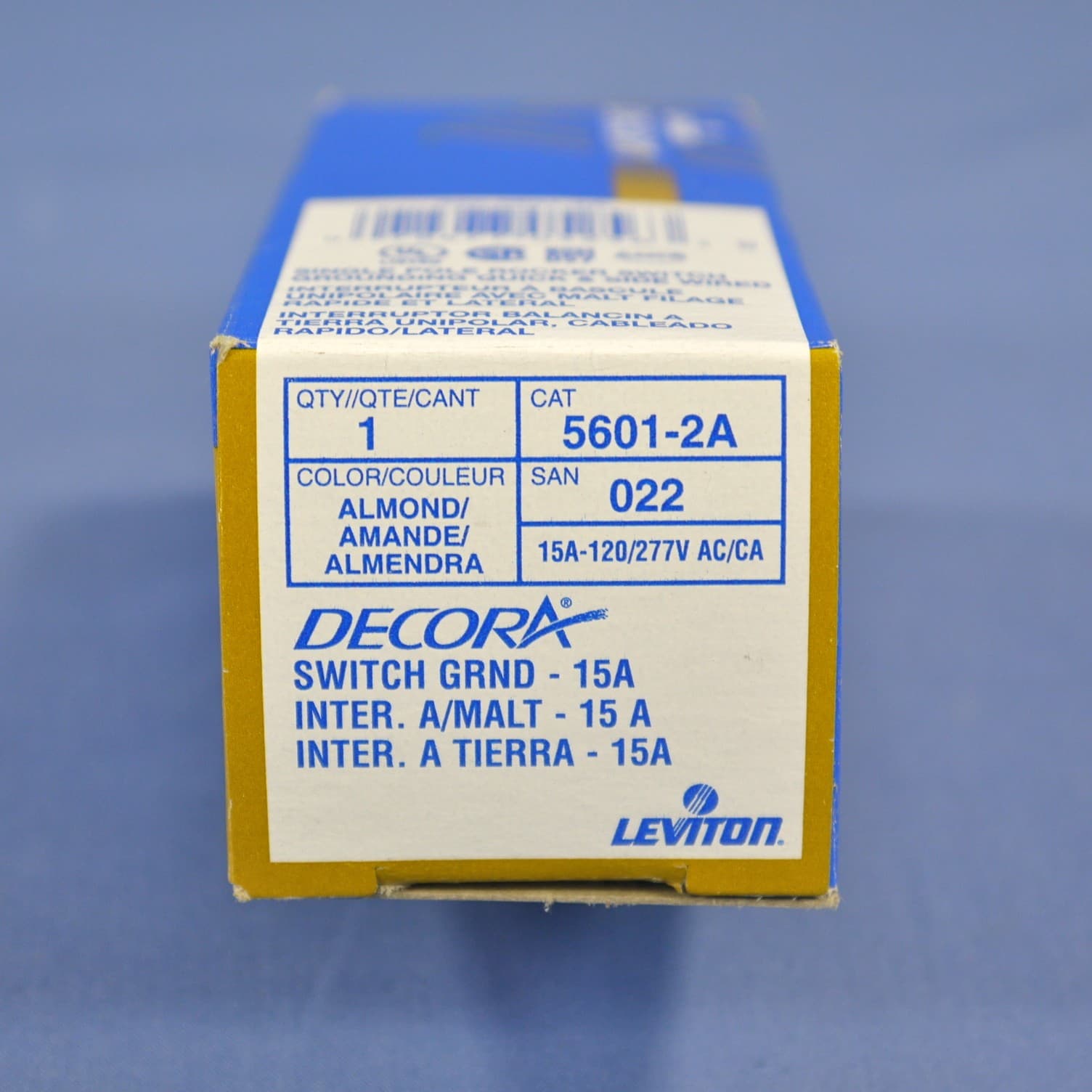 Leviton Decora Almond Rocker Wall Light Switch 15A Single Pole 5601-2A Boxed 6