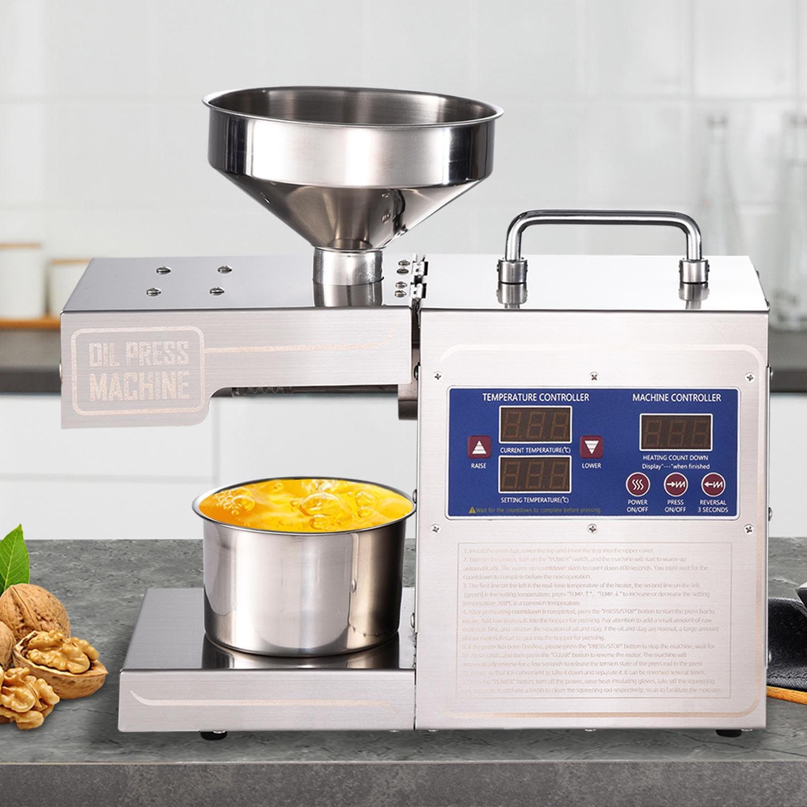 Cold Hot Oil Press Machine Commercial Nut Seed Oil Expeller Oil Extractor 80rmp 2