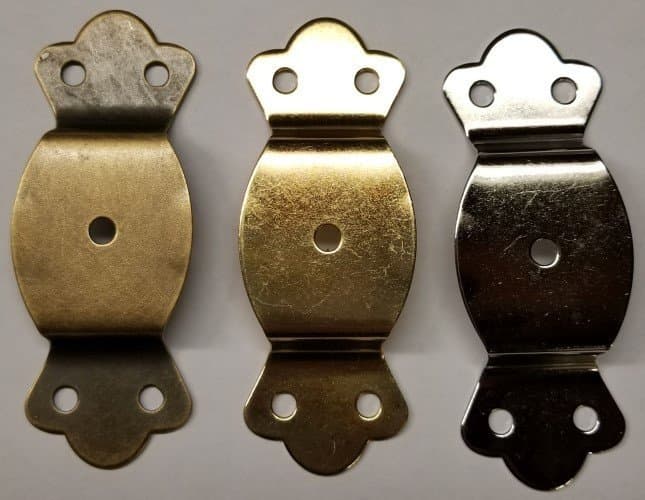 Bright Brass Trunk Handle Loop - Plated chest steamer leather vintage old ant... 4