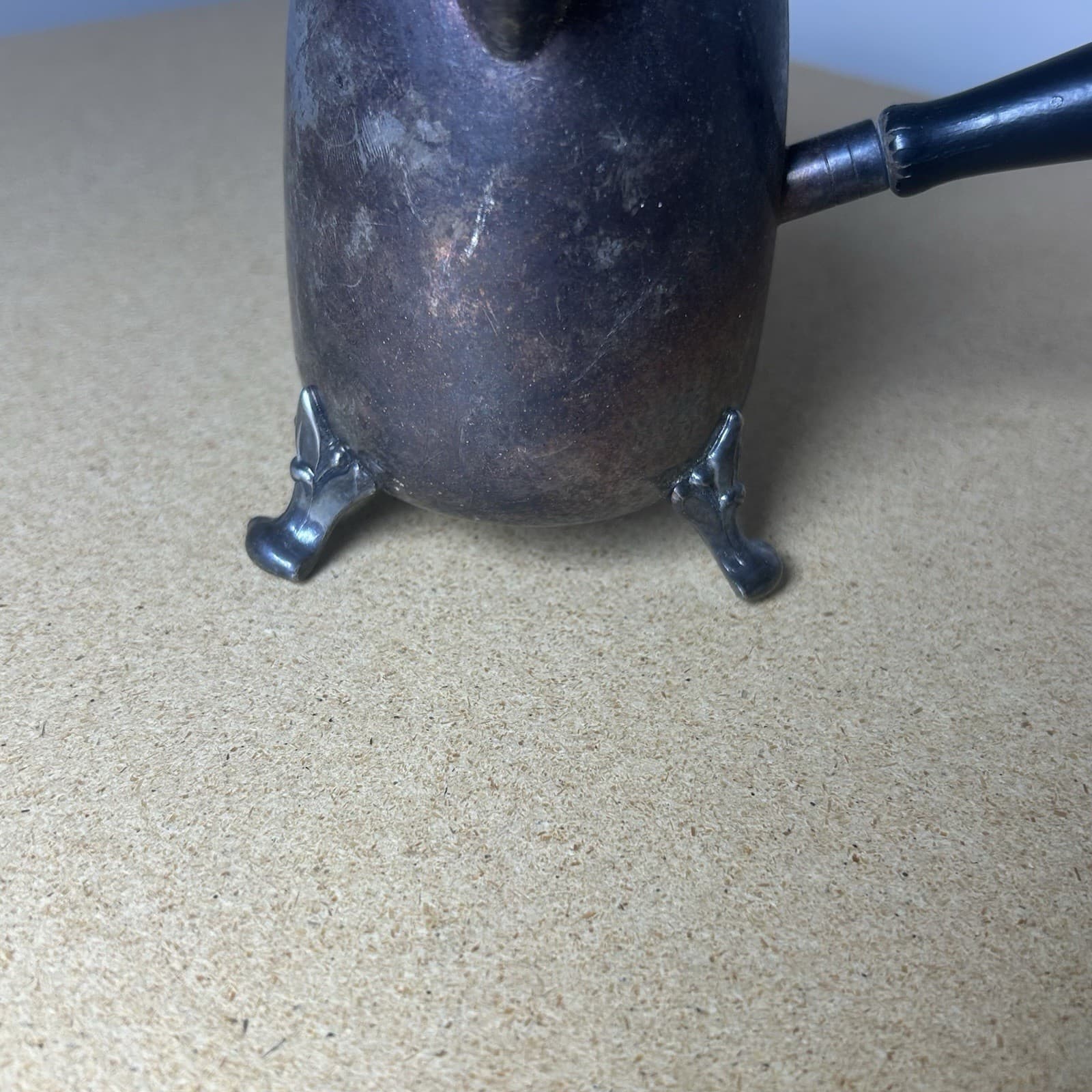 Vintage Silver Plated Floral Footed Creamer w/ Handle & Lid 6