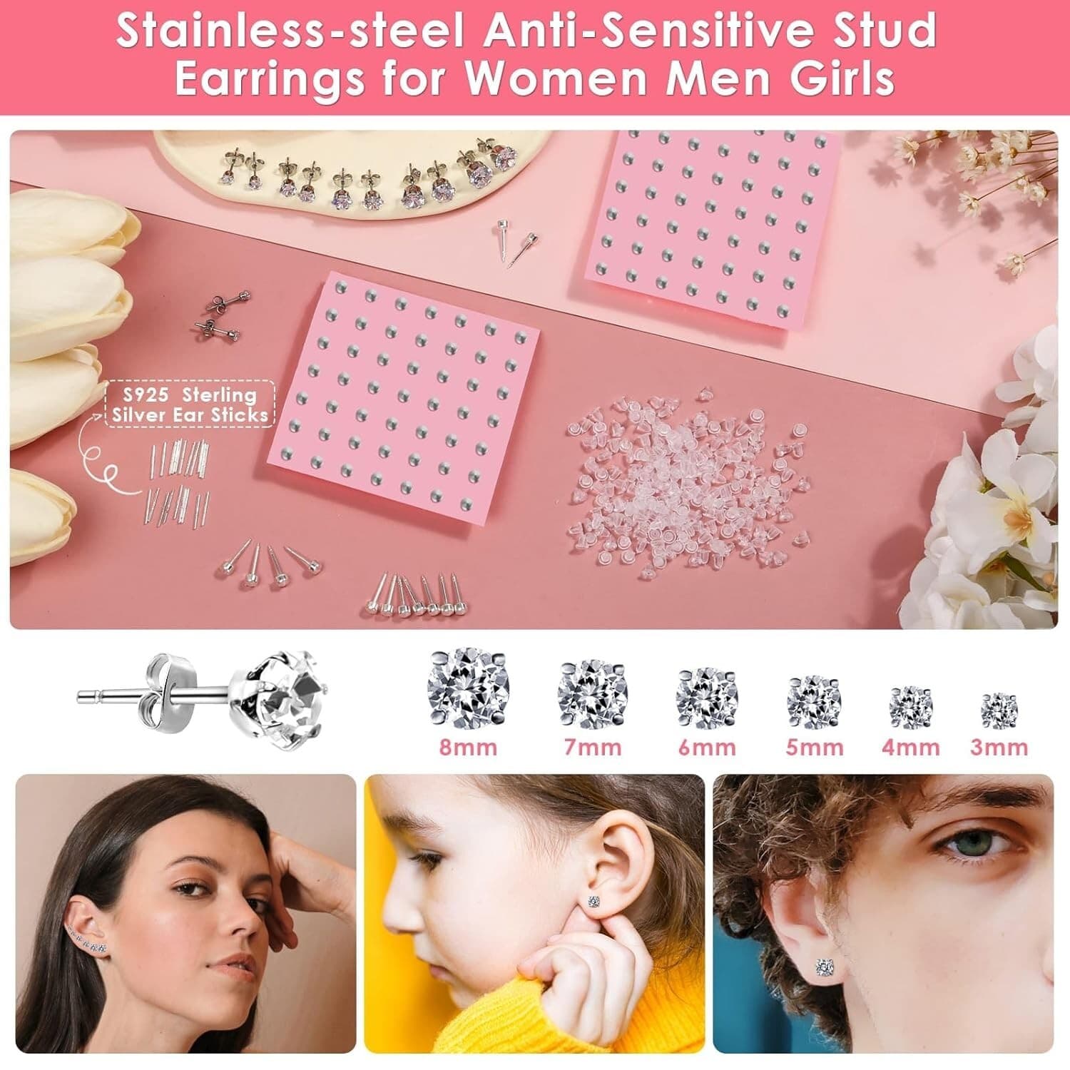 Professional Ear Piercing Gun Kit, Reusable with Stainless Steel Piercing Studs 6