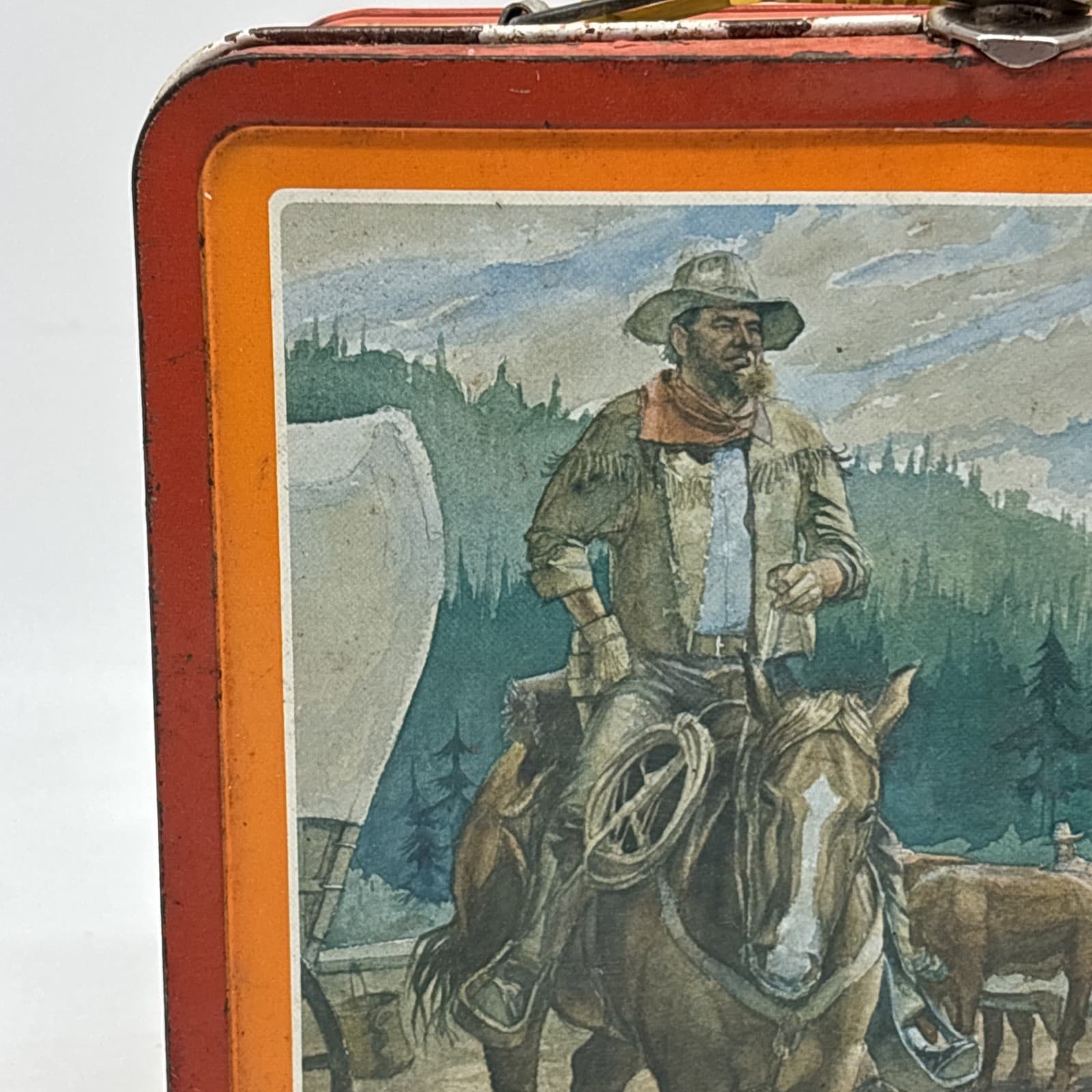 Vintage Early West Oregon Trail Lunchbox 1980s Buffalo Bill Sitting Bull Boone! 3