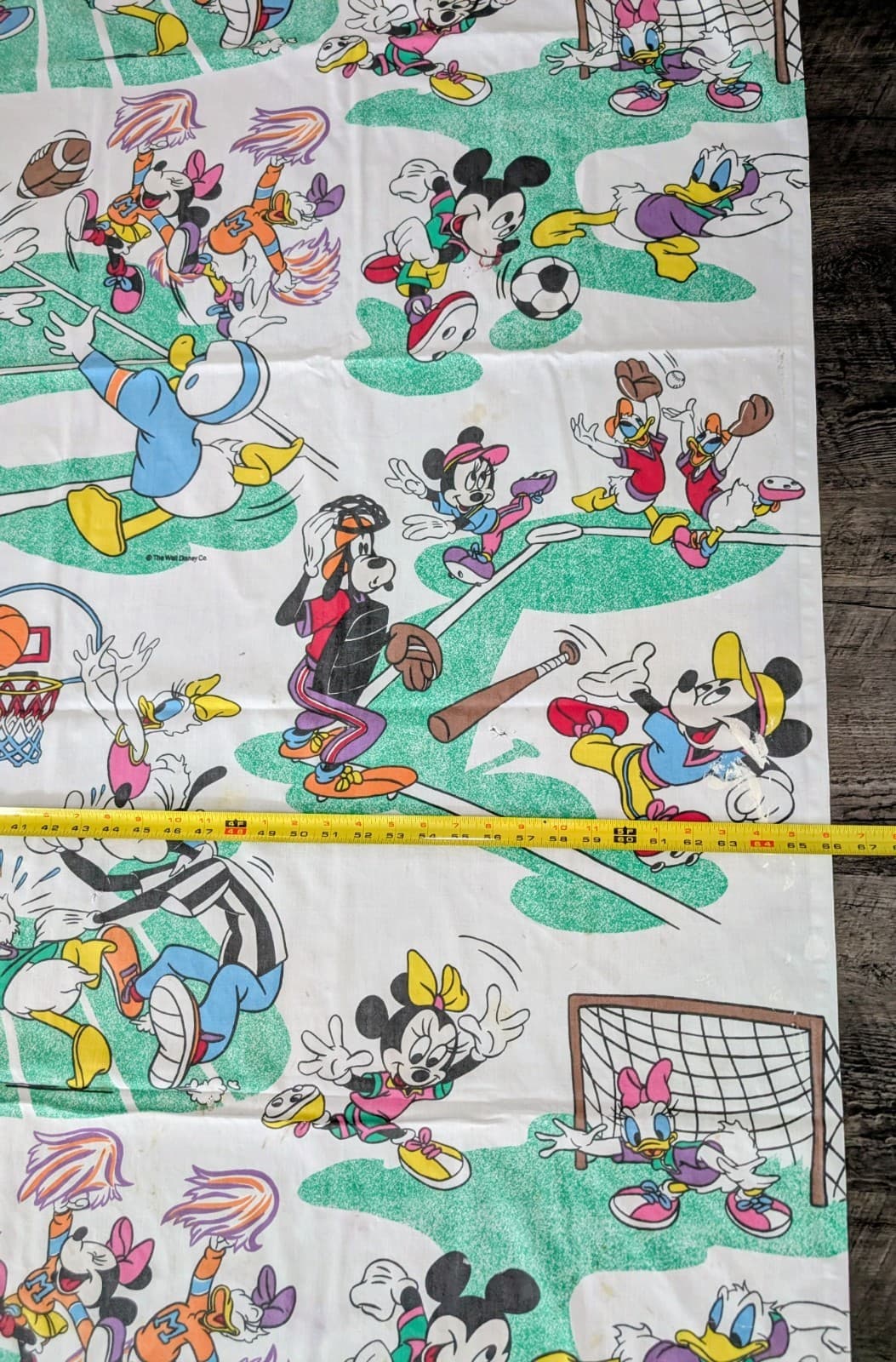 VTG 80s Walt Disney Mickey Mouse Friends Sports Pacific Twin Sheet & Pillow Case 6