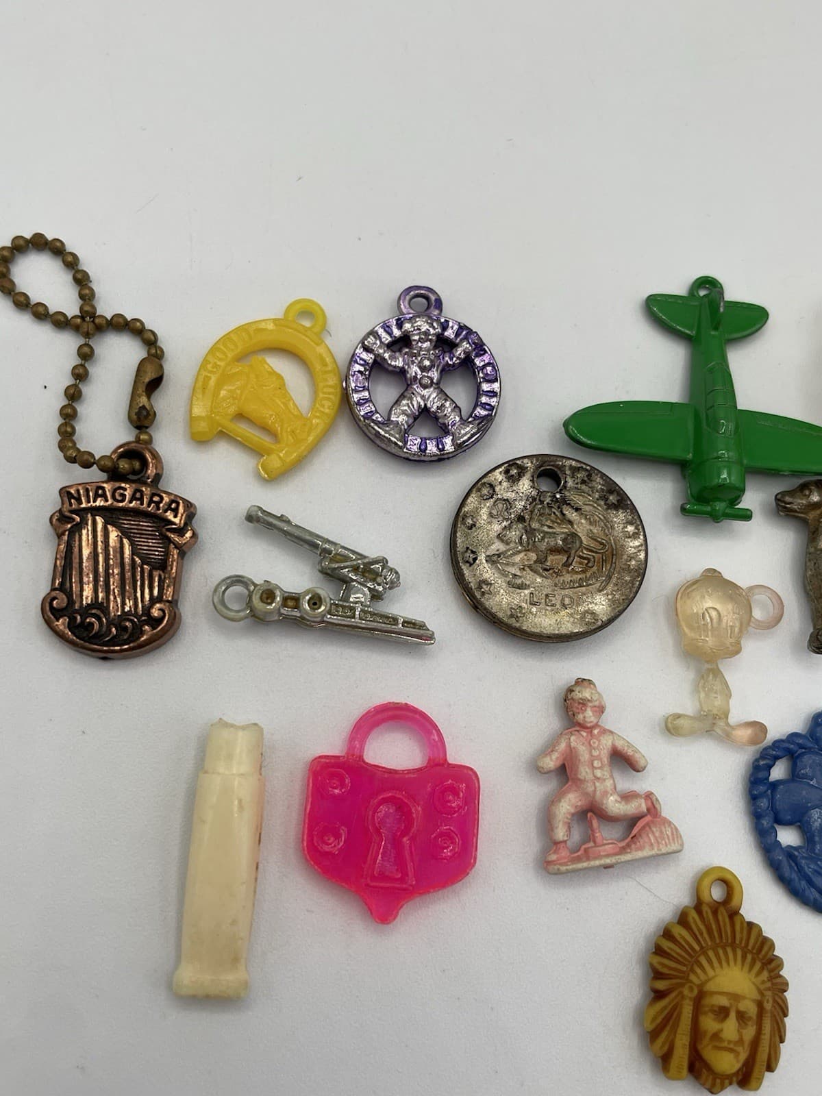 Vtg 1950s 60s Plastic Cracker Jack Prize Toy Plane Animals Tools Lot 3