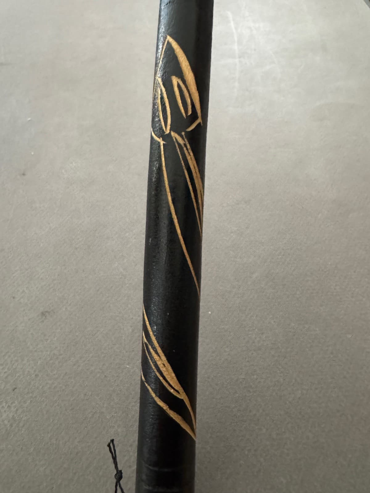 JAPANESE DEN DEN DAIKO SPINNING PERCUSSION PELLET DRUM HAND CARVED WOOD VTG 5