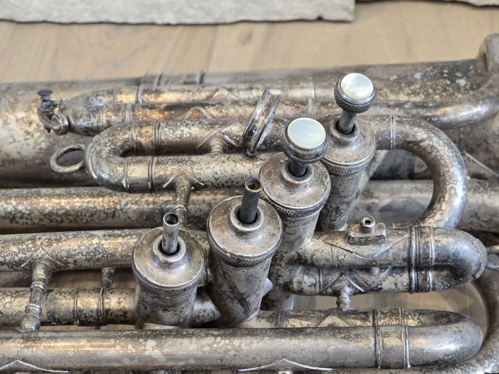 Vintage H.N. White King Double Bell Euphonium Silver 5