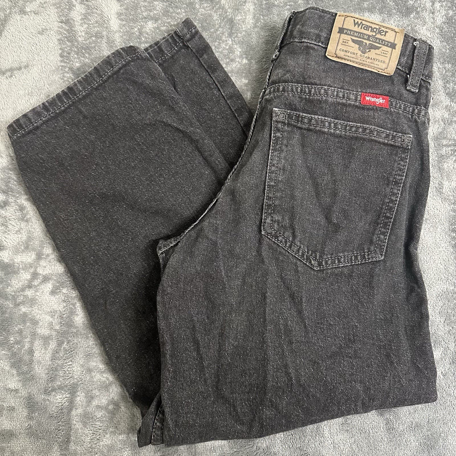 Wrangler Loose 10 Fit Boy 26x24 Reg Jean Charcoal Gray Adjustable Waist Straight