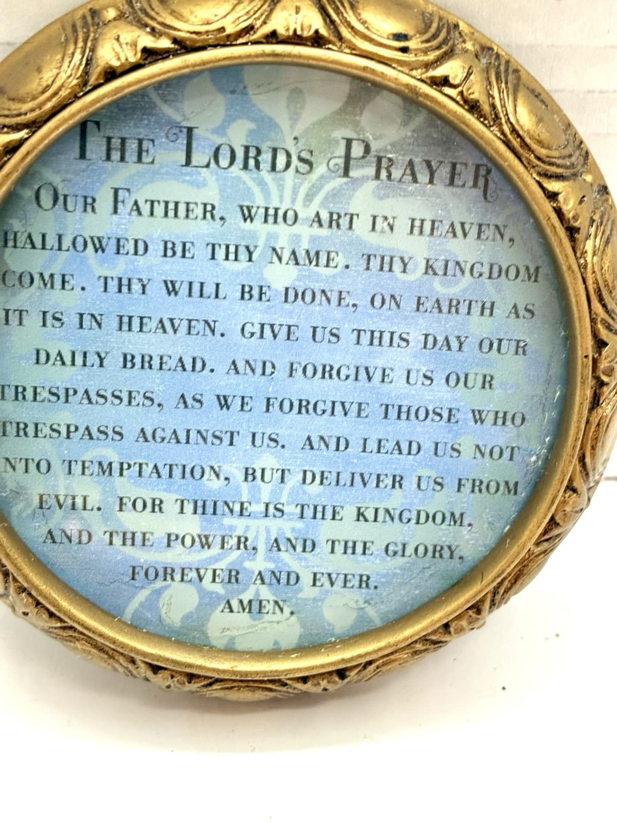 Vintage Gold Tone Framed The Lords Prayer 4” Magnet Amscan 2