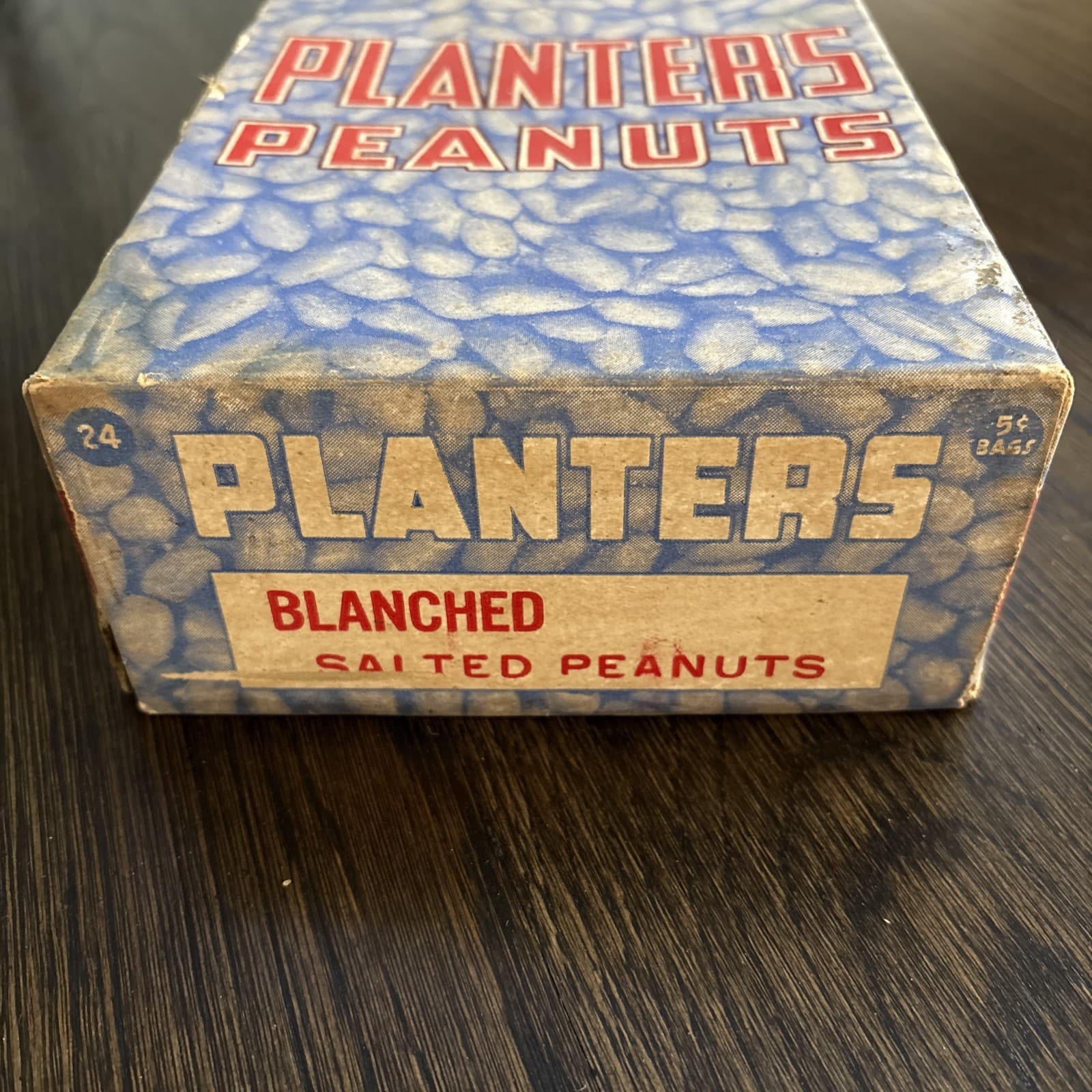 Vintage Planters Peanut Mr Peanut Cardboard Display Box Red White And Blue 2