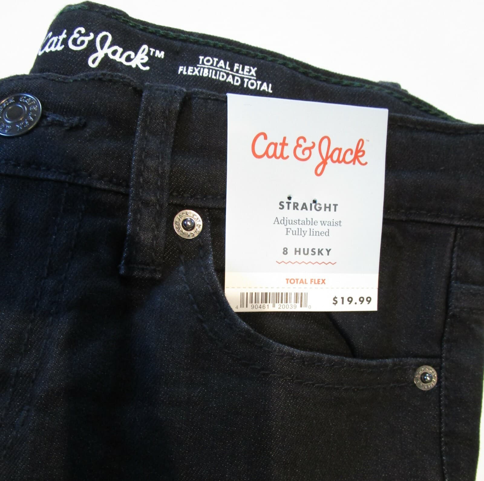 Boys Cat & Jack Flannel Lined Straight Jeans * Black HUSKY Sizes 8, 10, 12, 14