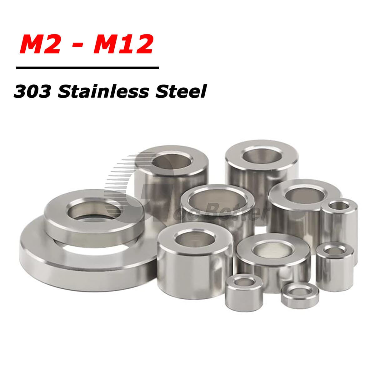 M2 - M12 Stainless Steel Spacers Standoff Round Unthreaded Bushing Sleeve Washer