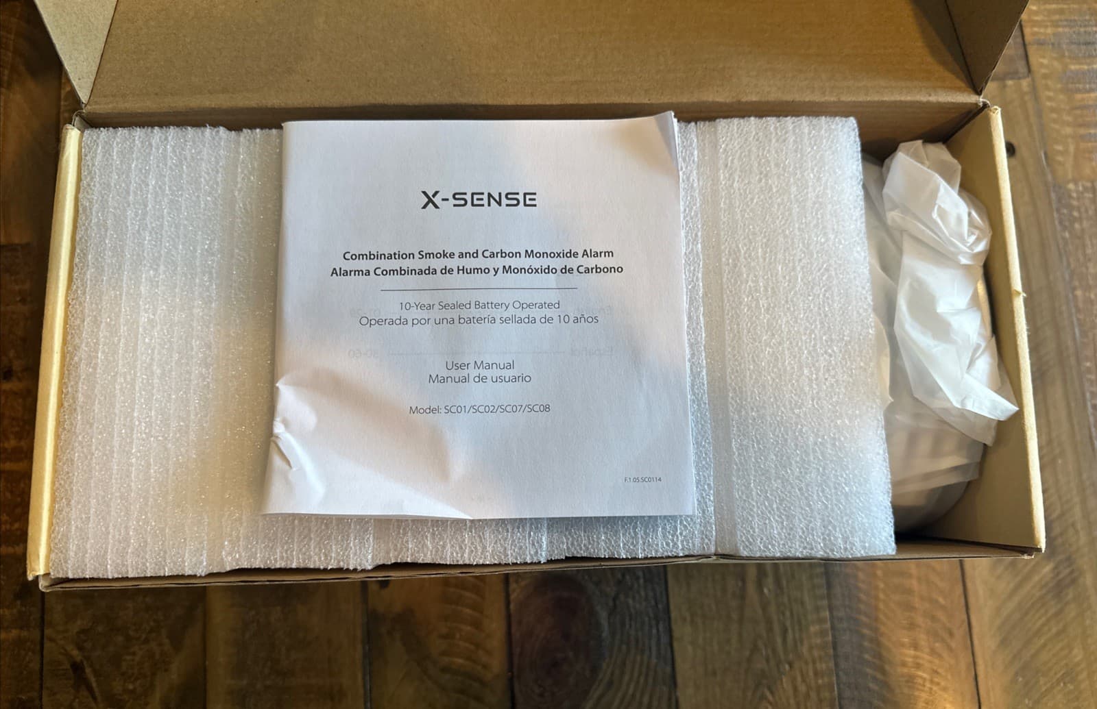 X-Sense Carbon SC01（5pack) smoke alarm AC Hardwired Combination 2