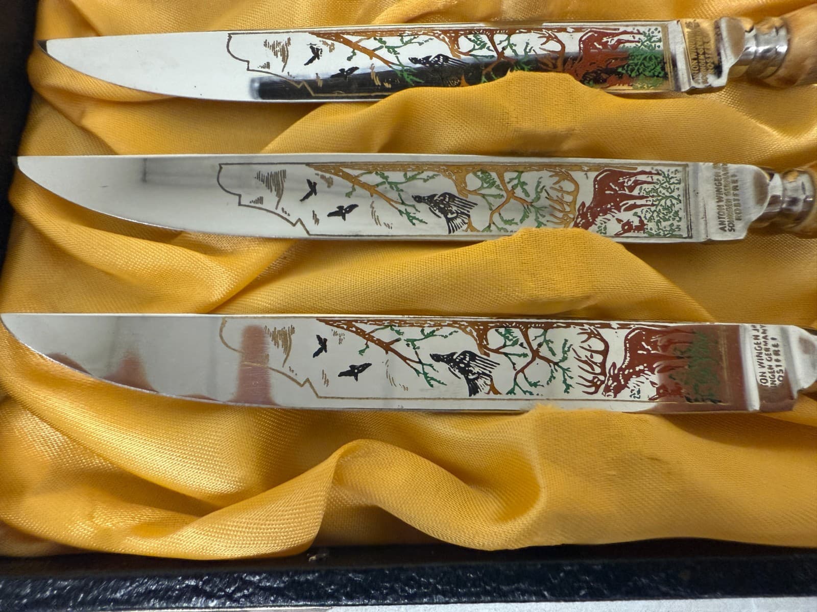 Anton Wingen Jr. Stag Antler Knife Set Of 6 Solingen Germany Original Box VT6066 2