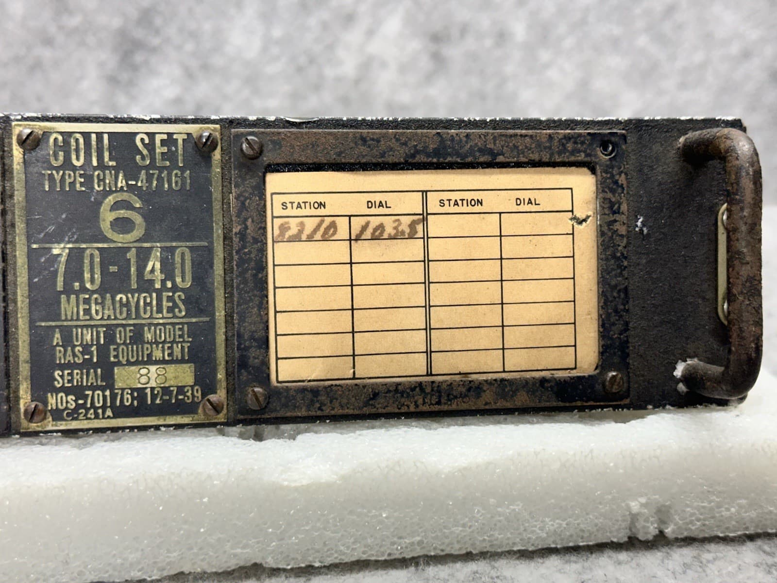 NATIONAL RAS-1 CNA-47161 MILITARY HAM RADIO RECEIVER "6" PLUG IN COIL DATED 1939 4