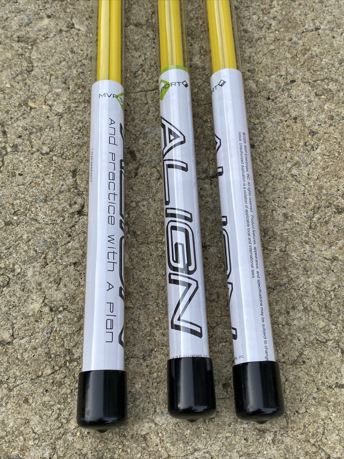 PACK OF 3, (6 RODS TOTAL) MORODZ ALIGNMENT ROD / TRAINING AID  - YELLOW 2