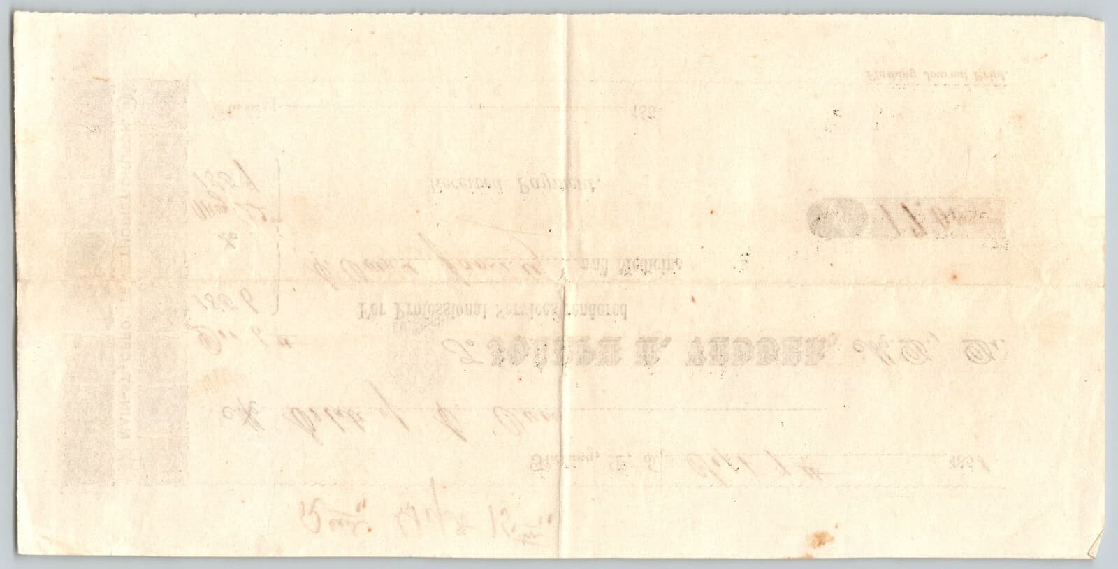 Joseph H. Vedder, M.D. Flushing, L.I. N.Y. 1858 Medical Receipt 2