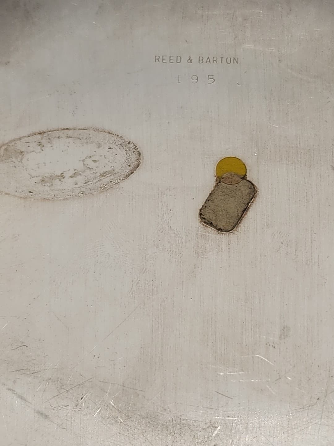 Vintage MCM Reed & Barton Silver Plated Bowl #195 Green Enamel 5