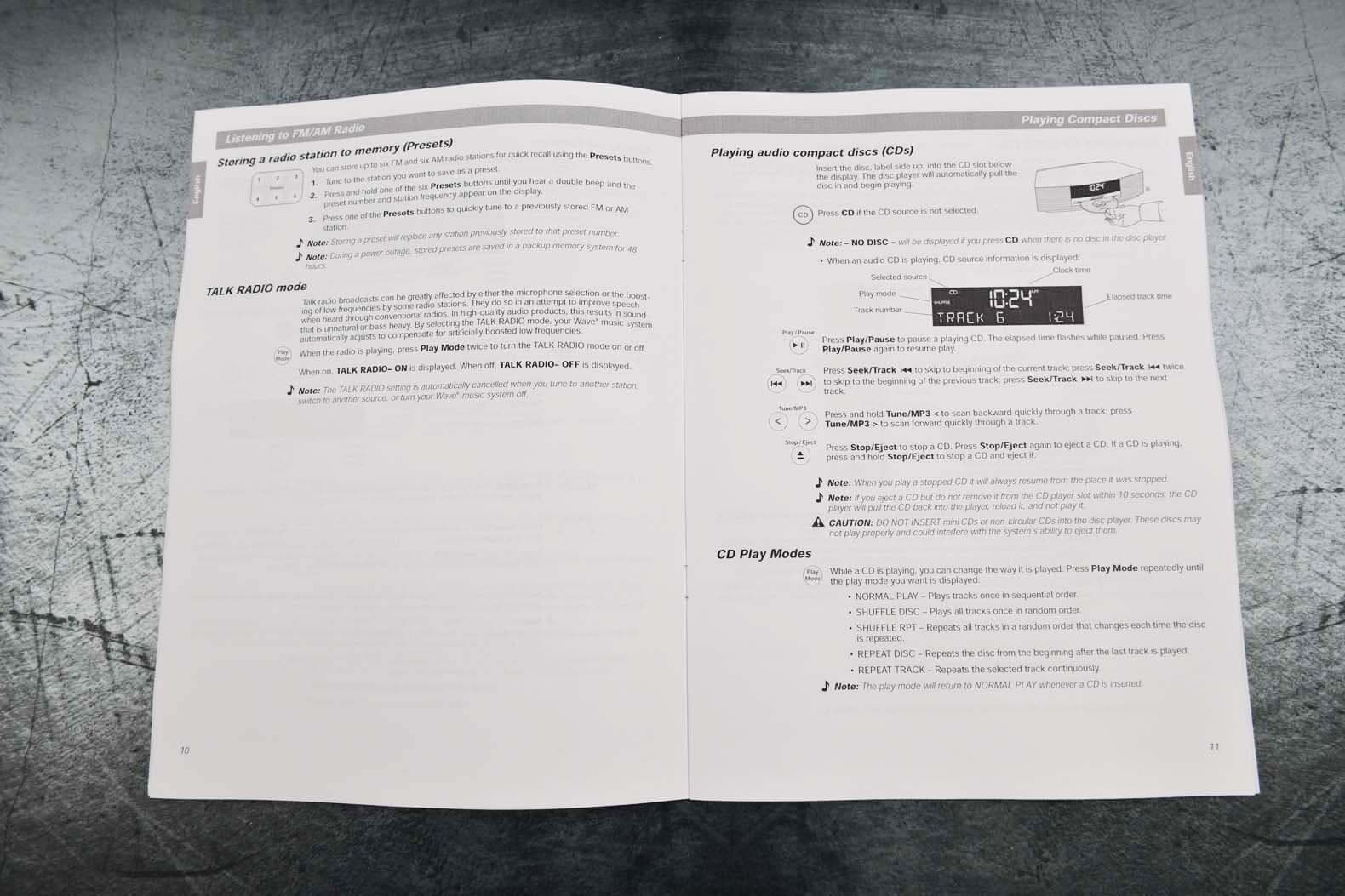 New Bose Wave Music System AWRCC1 AWRCC2 Guide Operating Instructions Manual 2