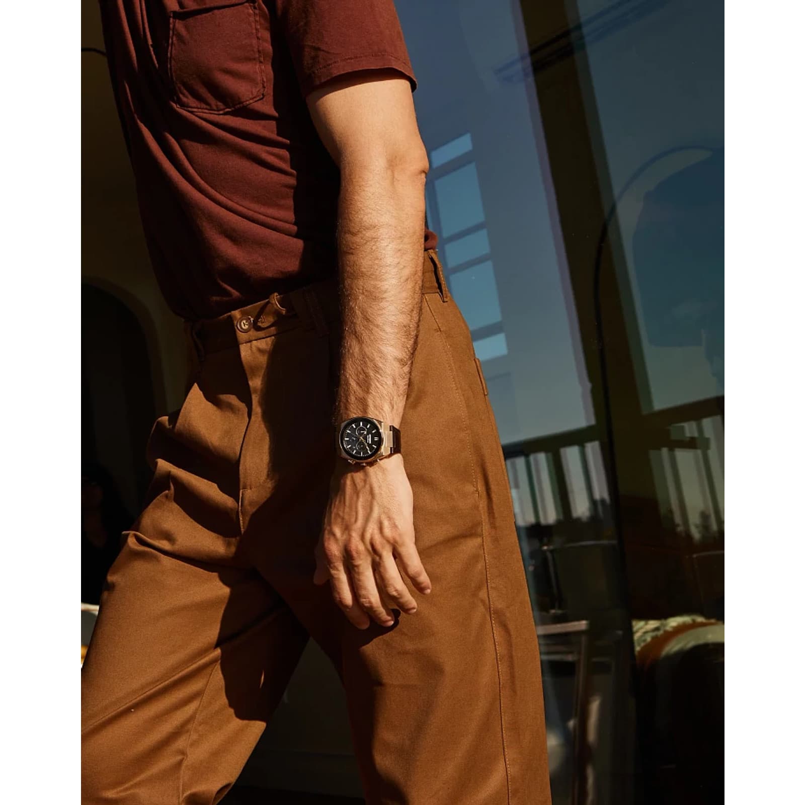 Citizen Men's Quartz Chronograph Luminous Brown Leather Watch 43 MM CA4583-01E 5