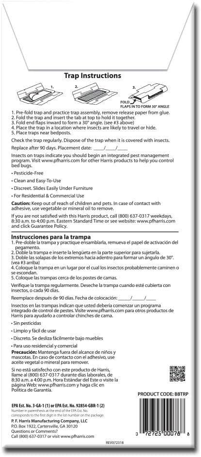 Harris Bed Bug Early Detection Glue Traps (4/Pack) Very Effective Easy to Use 2