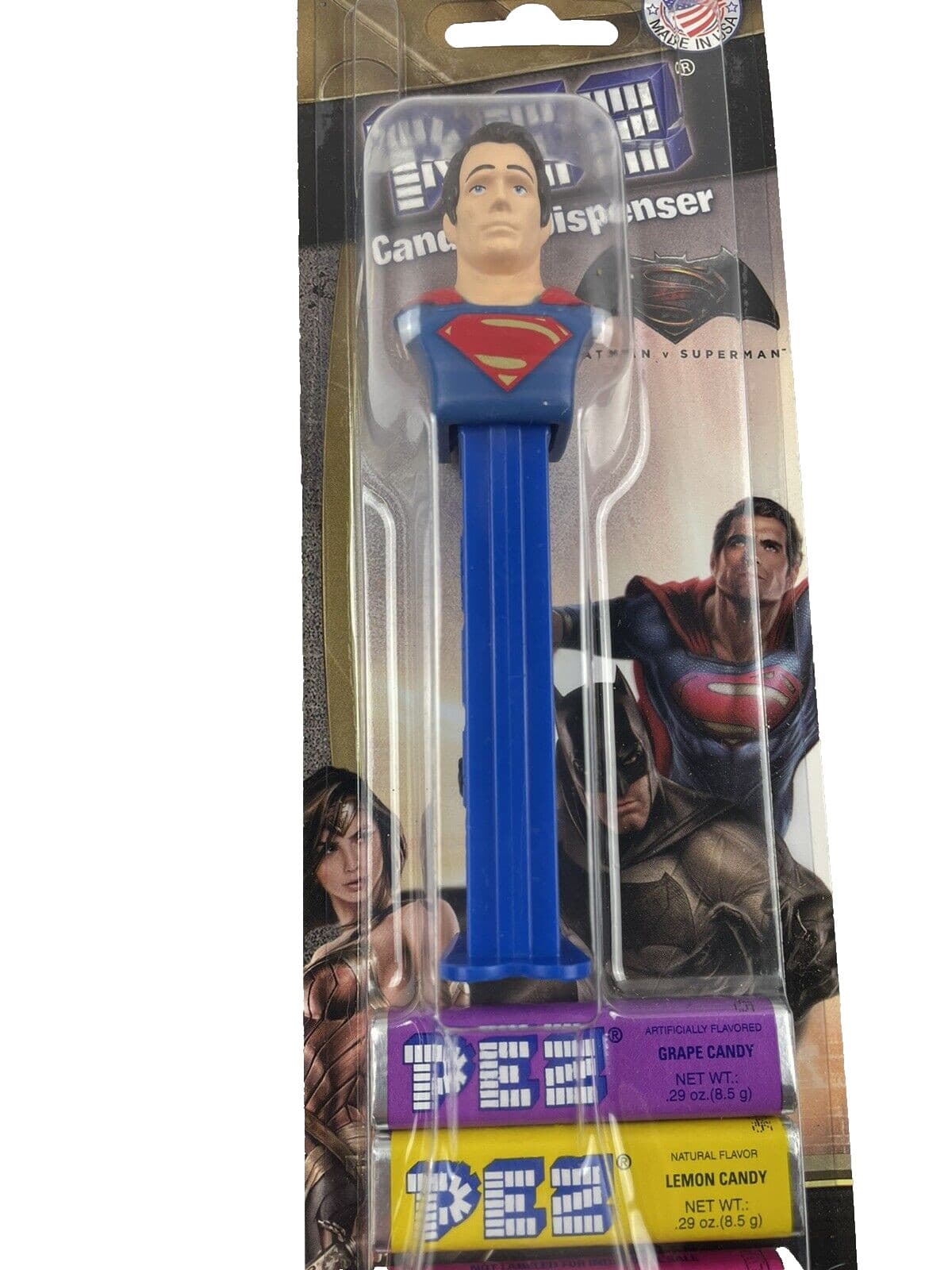 (2) Pez dispenser Batman vs Superman  new in package with candy 4