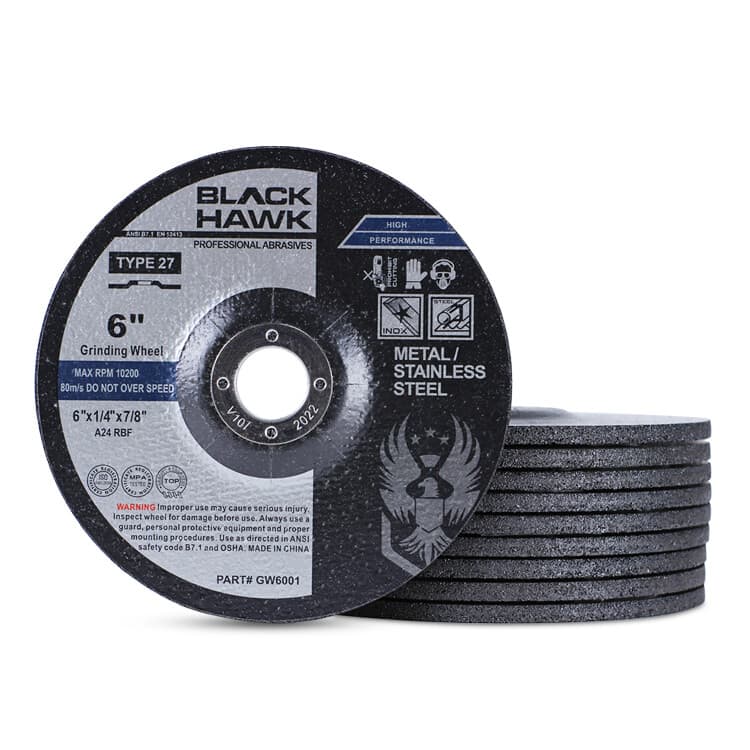 10 Pack - 6" x 1/4" x 7/8" Metal Grinding Wheels T27 Discs for Angle Grinders 2